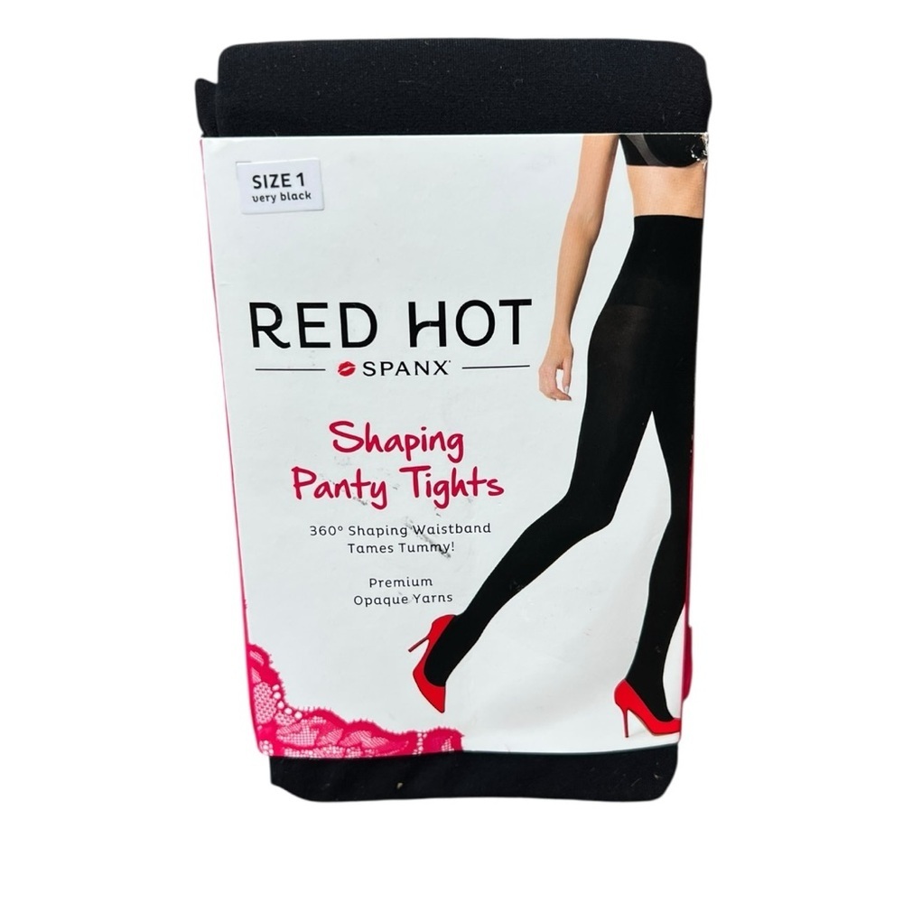 🌻NEW w/tag Spanx Red Hot Shaping Panty Tights 360° Waistband Control Size 1